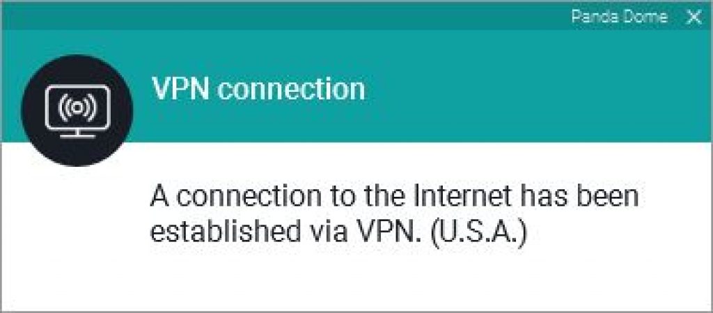 Panda VPN Erfahrung notification